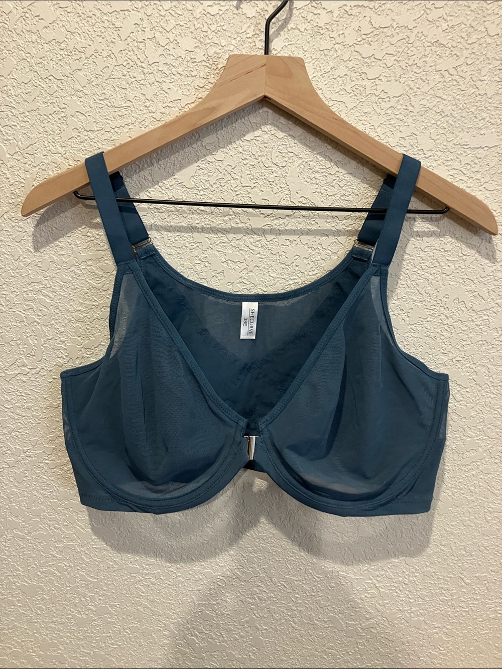 Supportive Sheer Underwire Bra in Deep Teal